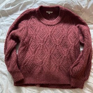 Madewell Women's Cable Knit Sweater - Deep Red